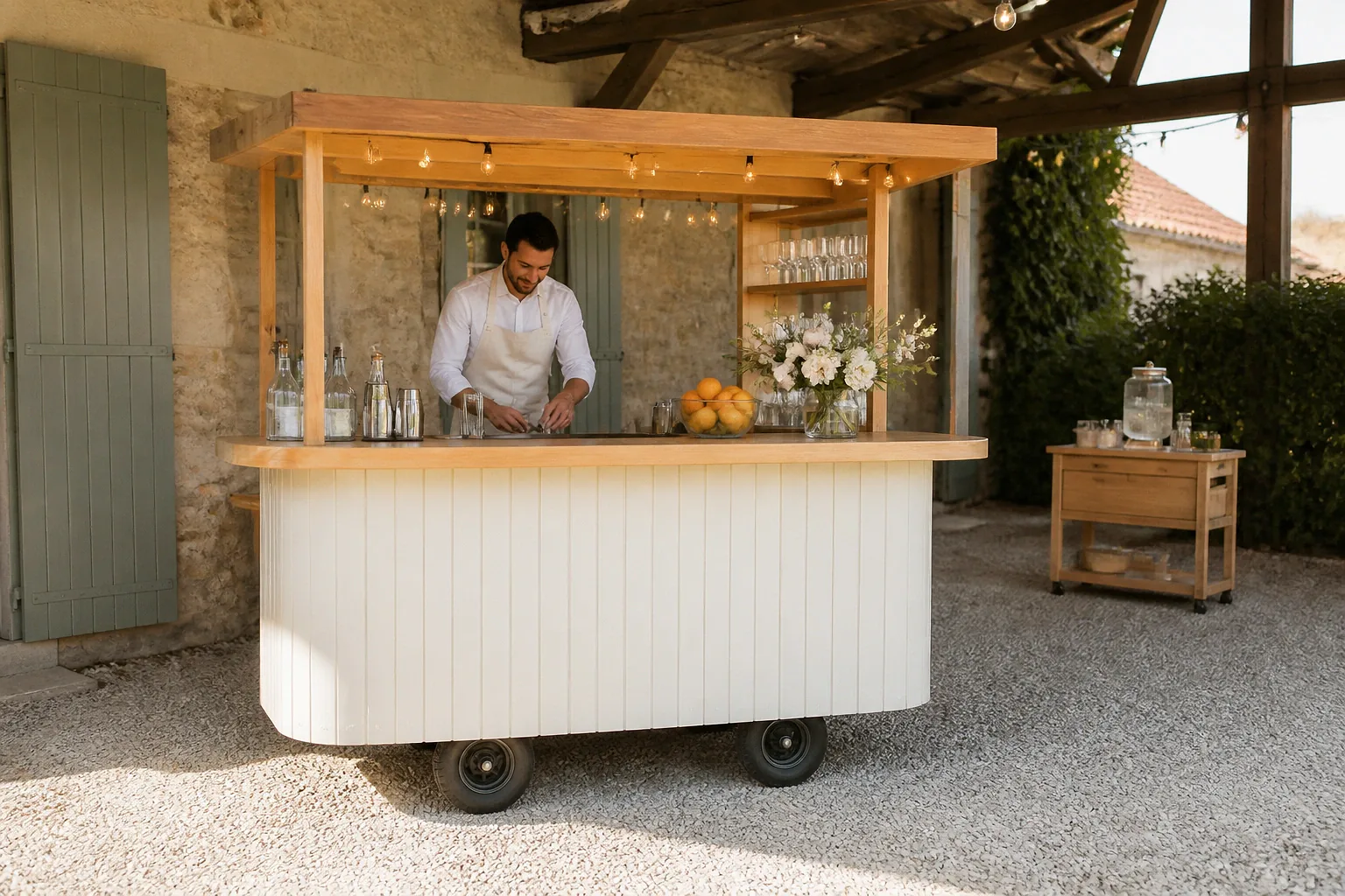 Service mobile de restauration pour une réception — illustration générée par IA