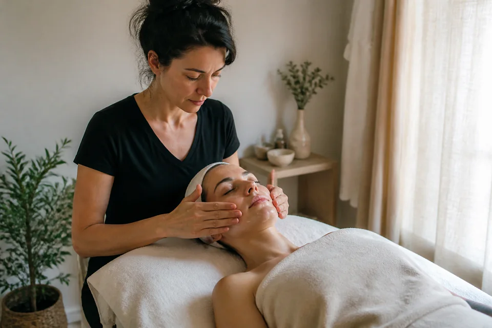 Préparation de soins esthétiques avant un mariage — illustration générée par IA