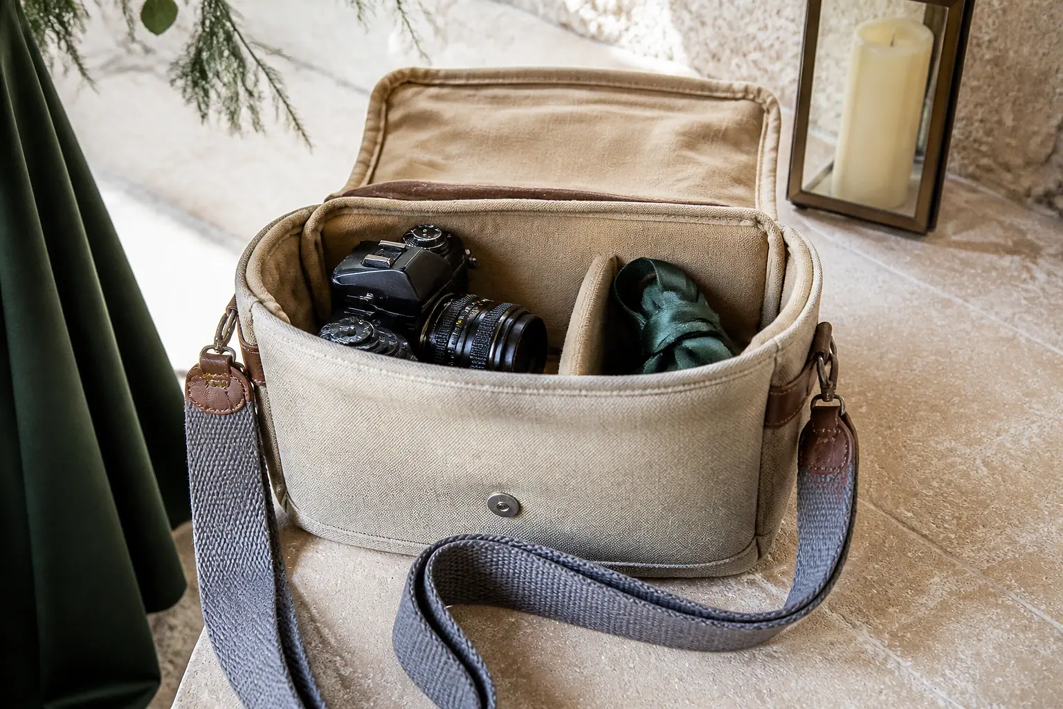 Appareil photo et accessoires de reportage de mariage — illustration générée par IA