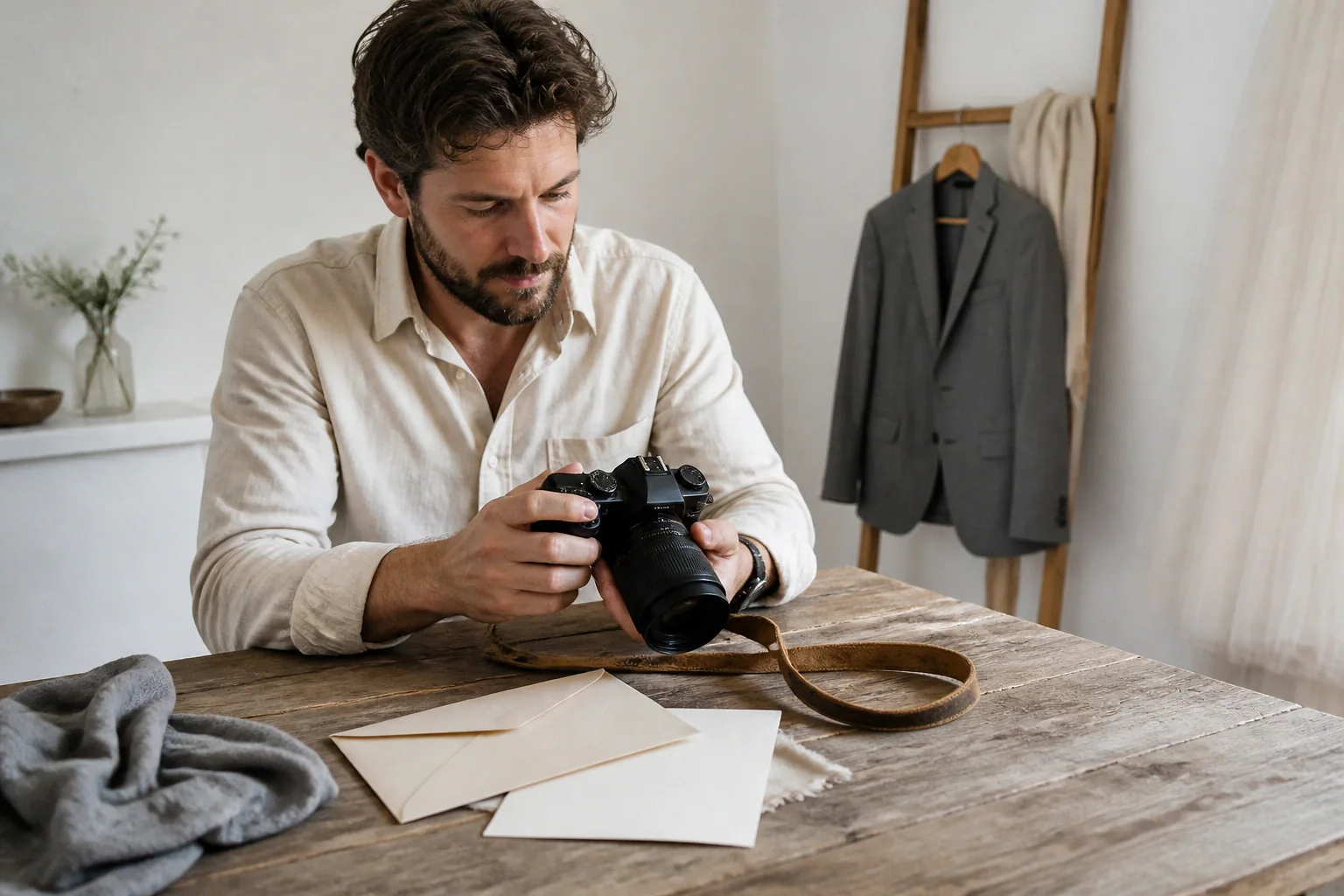 Appareil photo et accessoires de reportage de mariage — illustration générée par IA