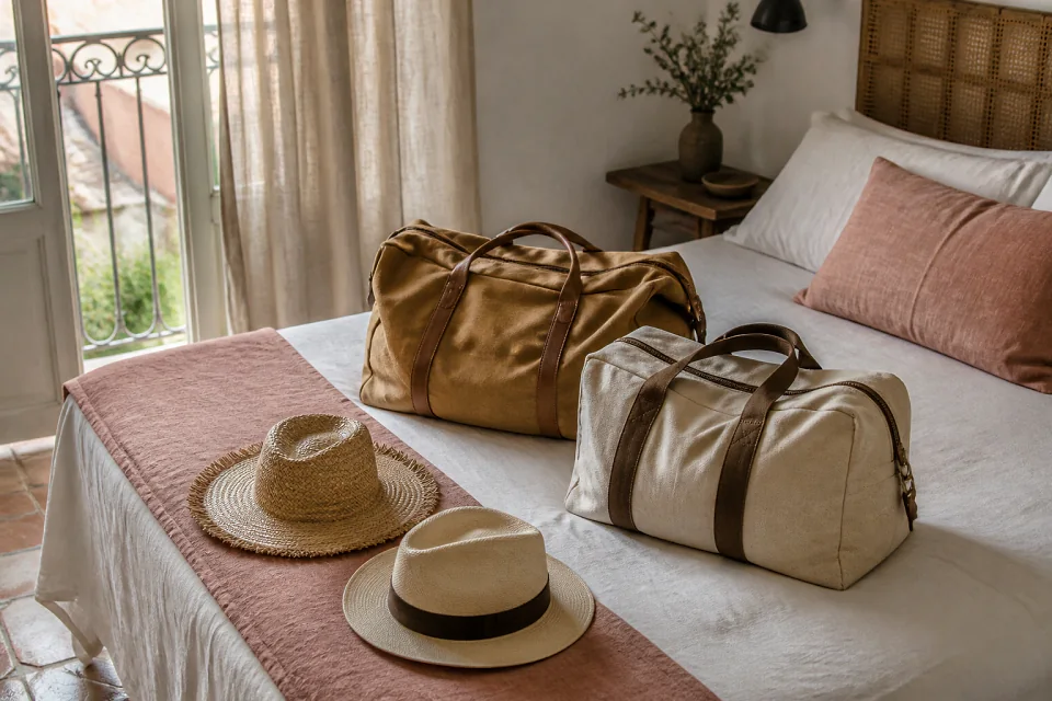 Bagages et hébergement pour un voyage de noces — illustration générée par IA