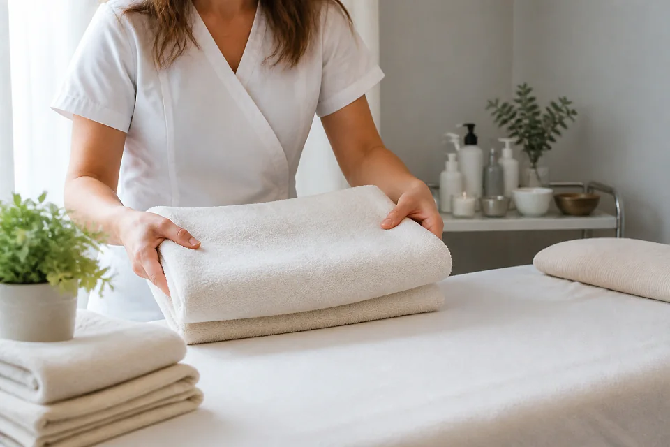 Préparation de soins esthétiques avant un mariage — illustration générée par IA