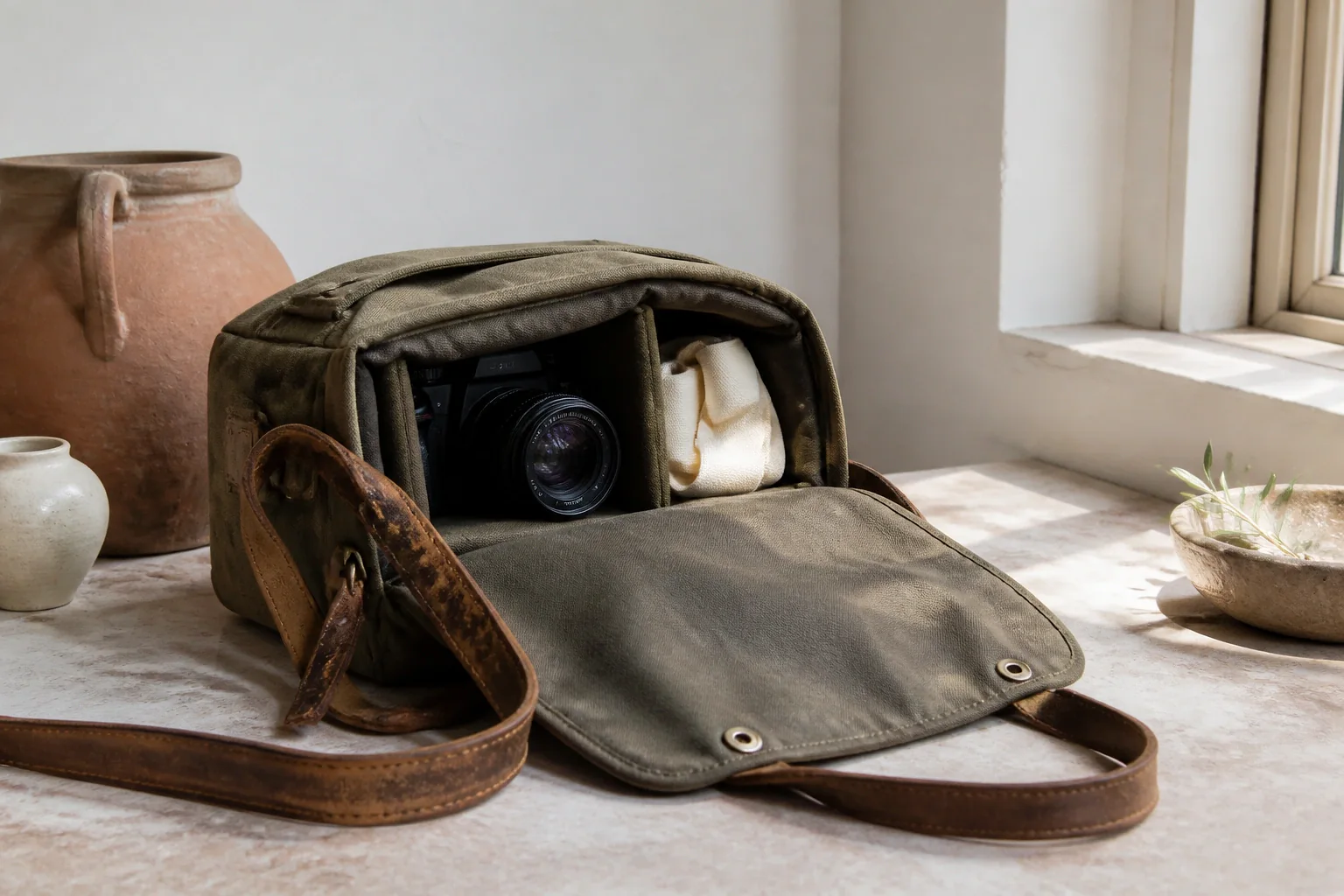 Appareil photo et accessoires de reportage de mariage — illustration générée par IA