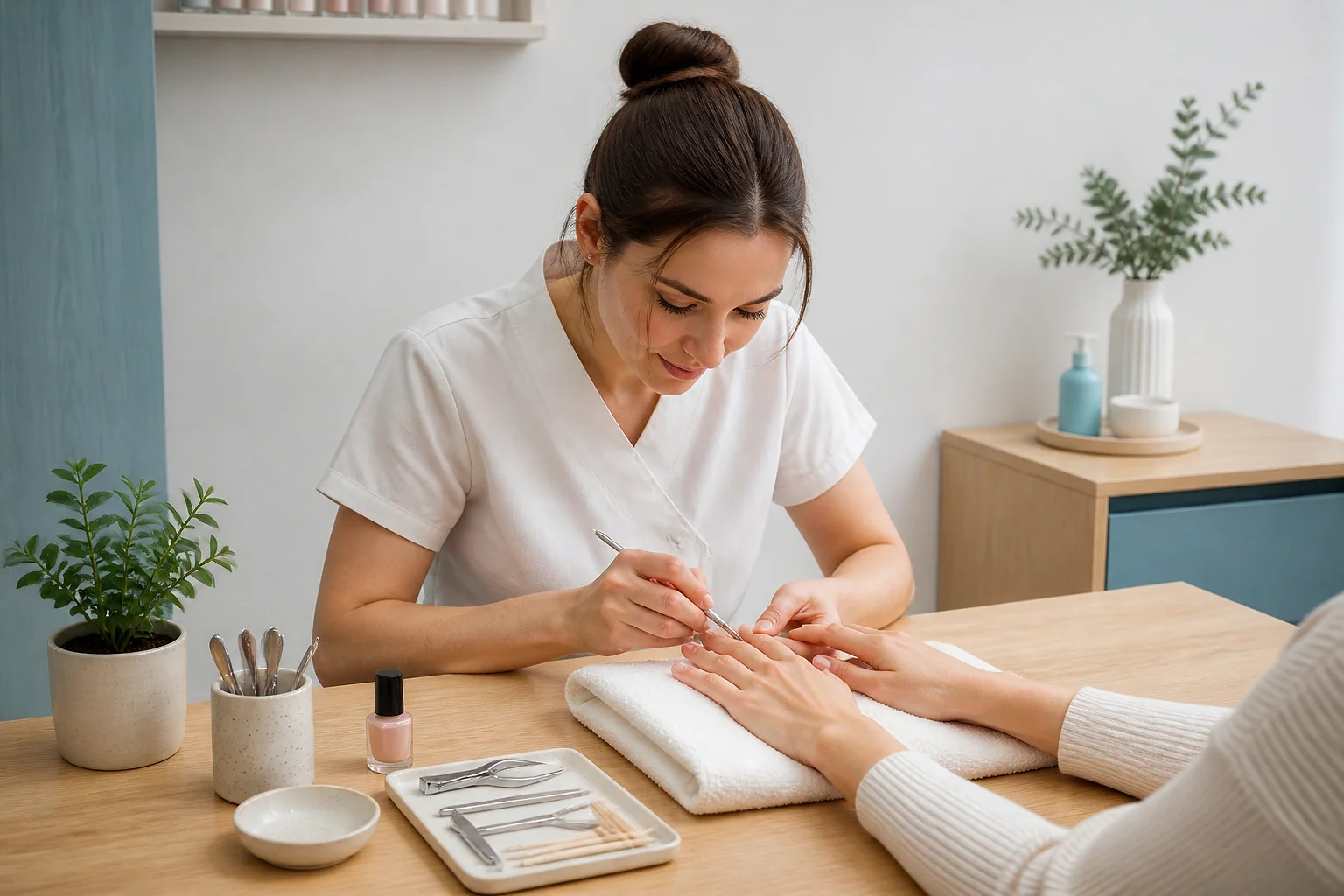 Préparation de soins esthétiques avant un mariage — illustration générée par IA