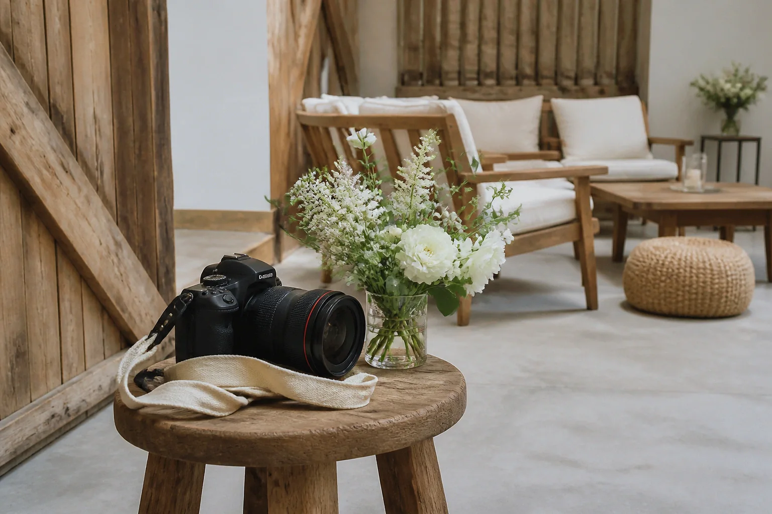 Appareil photo et accessoires de reportage de mariage — illustration générée par IA