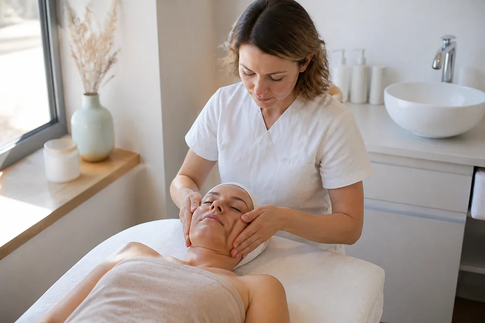 Préparation de soins esthétiques avant un mariage — illustration générée par IA