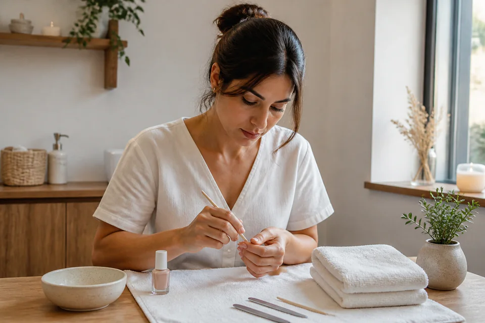 Préparation de soins esthétiques avant un mariage — illustration générée par IA