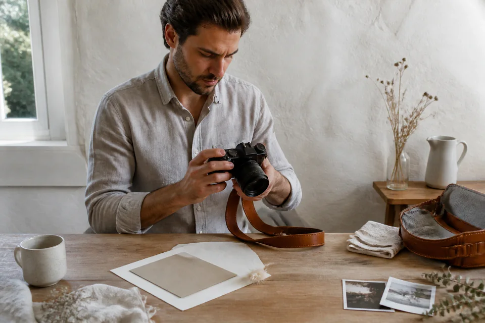 Appareil photo et accessoires de reportage de mariage — illustration générée par IA