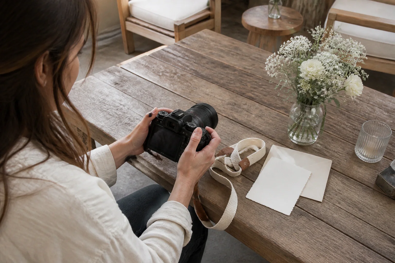 Appareil photo et accessoires de reportage de mariage — illustration générée par IA