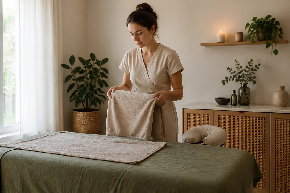Préparation de soins esthétiques avant un mariage — illustration générée par IA