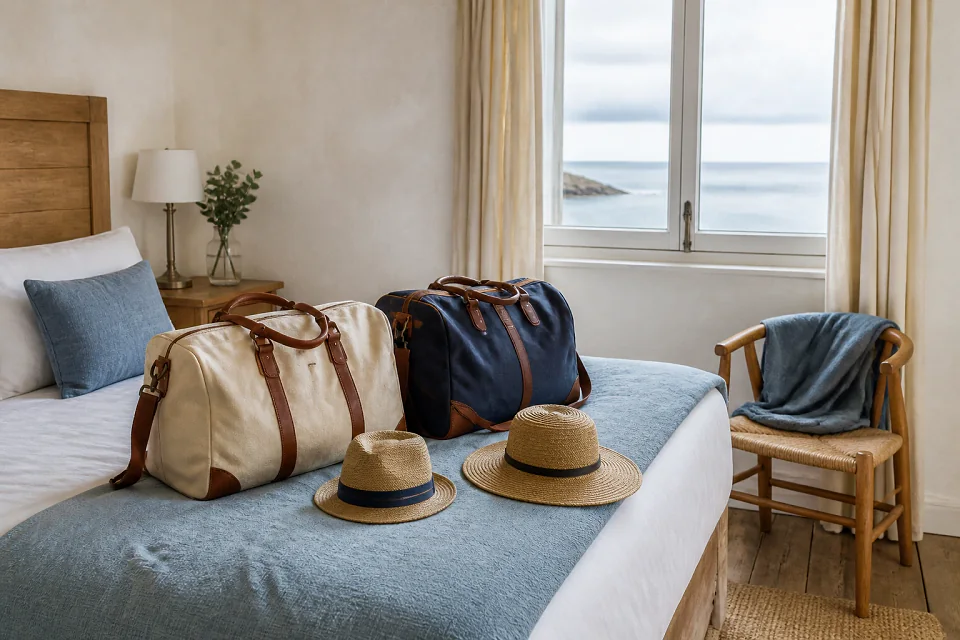 Bagages et hébergement pour un voyage de noces — illustration générée par IA
