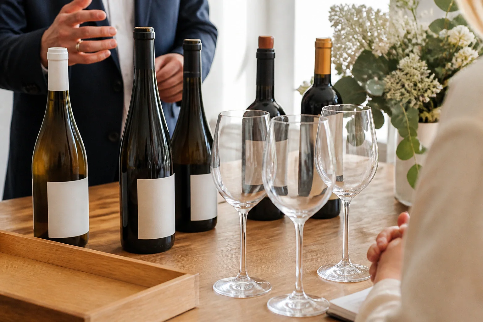 Sélection de boissons pour une réception de mariage — illustration générée par IA