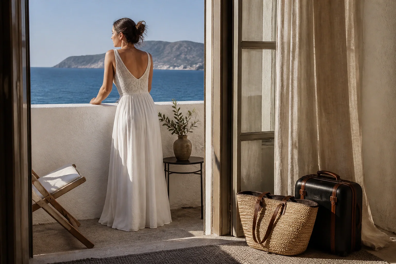 Bagages et hébergement pour un voyage de noces — illustration générée par IA