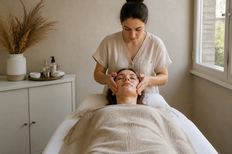 Préparation de soins esthétiques avant un mariage — illustration générée par IA
