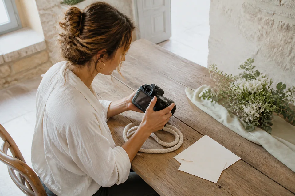 Appareil photo et accessoires de reportage de mariage — illustration générée par IA