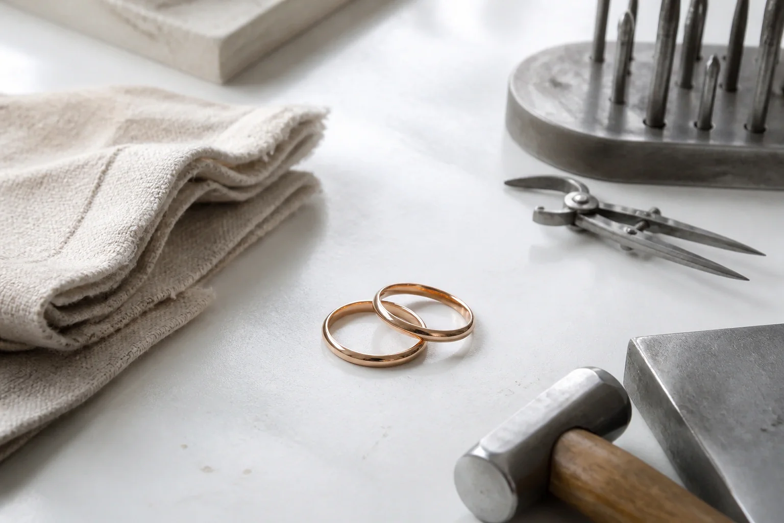 Alliances et travail de bijouterie de mariage — illustration générée par IA