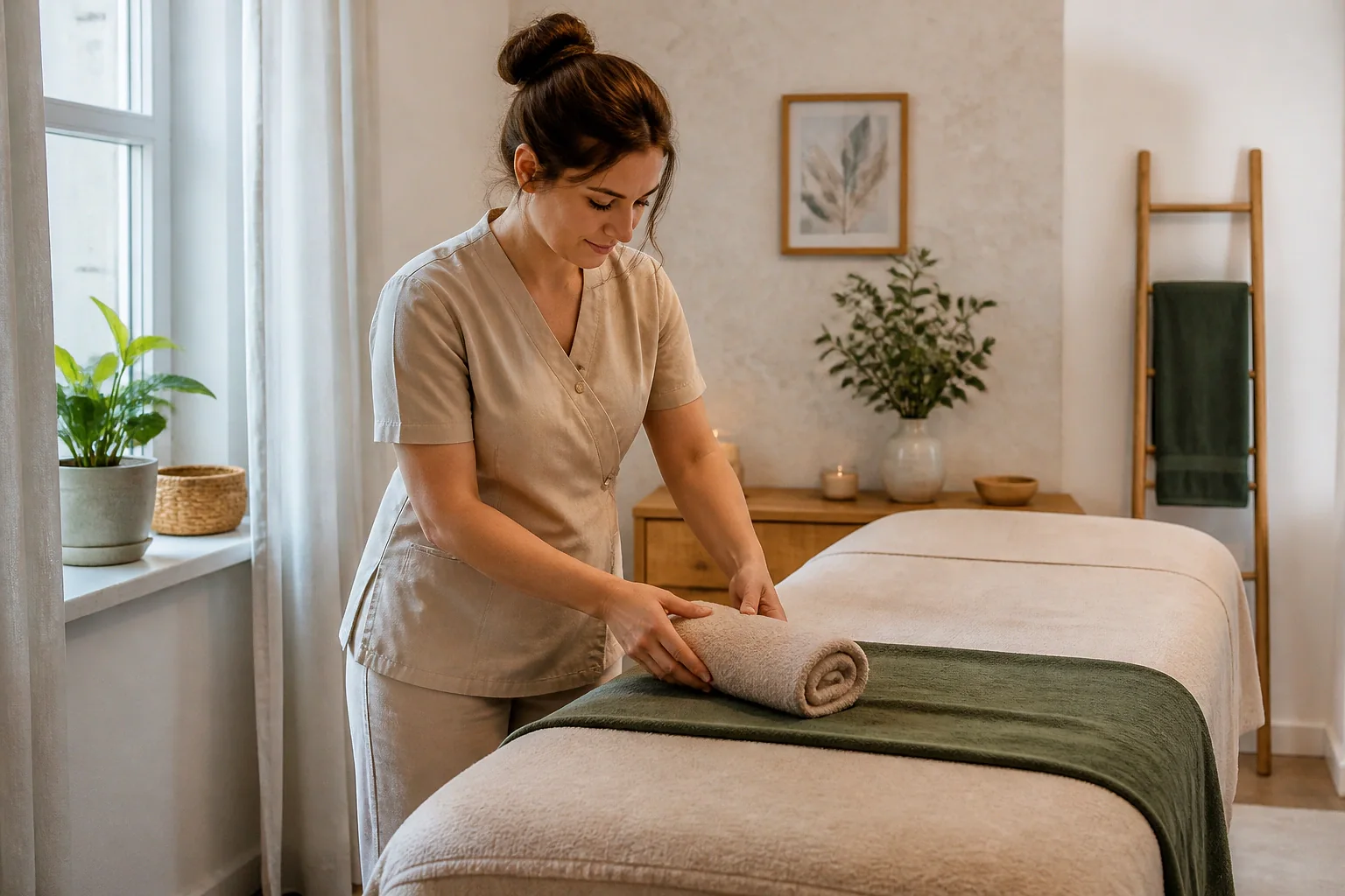 Préparation de soins esthétiques avant un mariage — illustration générée par IA