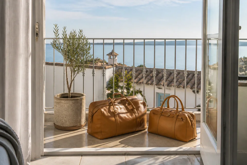 Bagages et hébergement pour un voyage de noces — illustration générée par IA