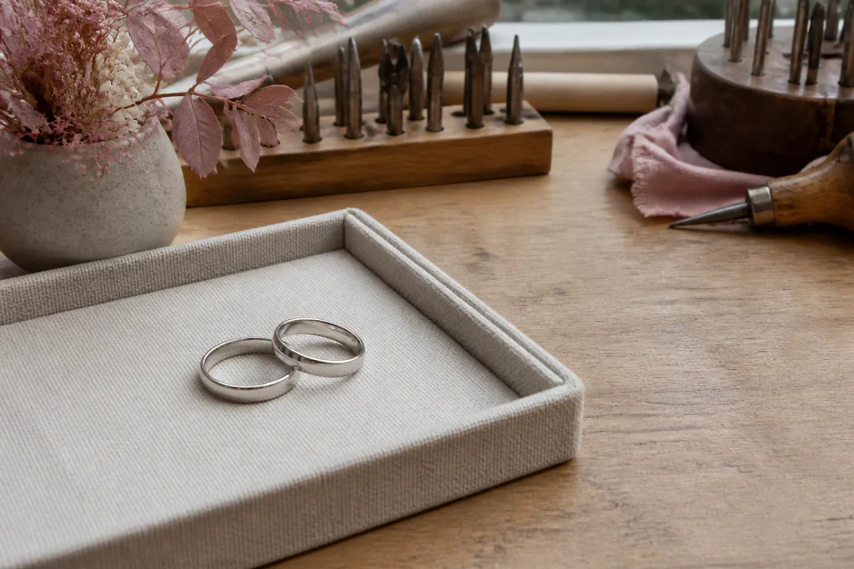 Alliances et travail de bijouterie de mariage — illustration générée par IA