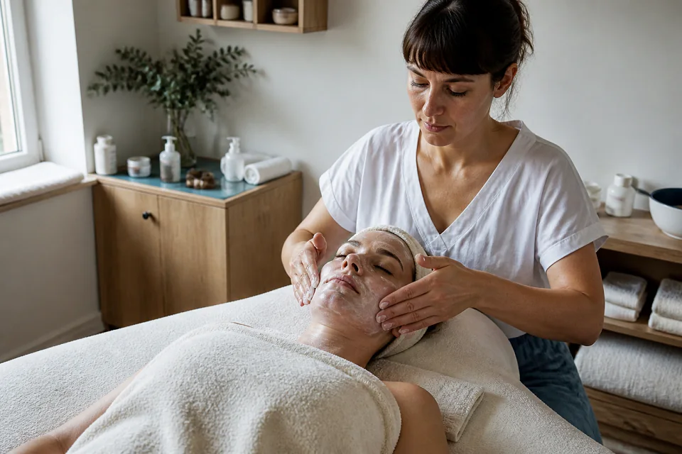 Préparation de soins esthétiques avant un mariage — illustration générée par IA