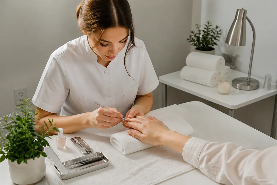Préparation de soins esthétiques avant un mariage — illustration générée par IA