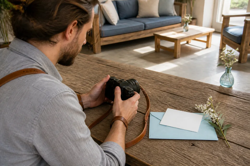 Appareil photo et accessoires de reportage de mariage — illustration générée par IA