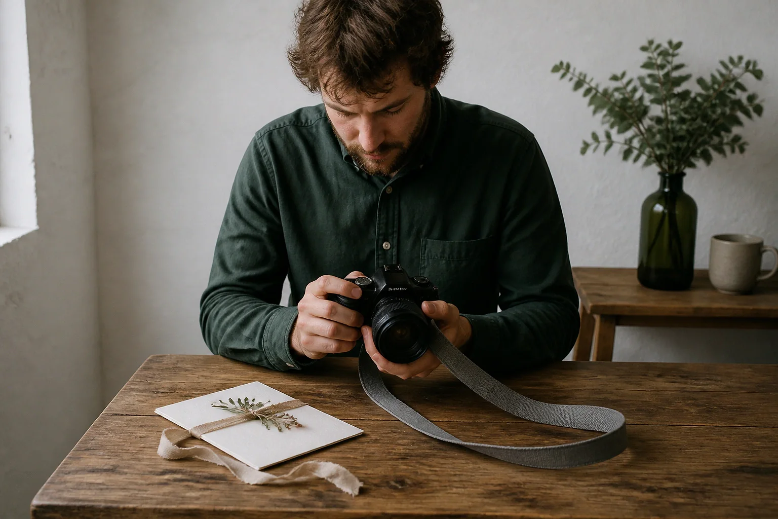 Appareil photo et accessoires de reportage de mariage — illustration générée par IA