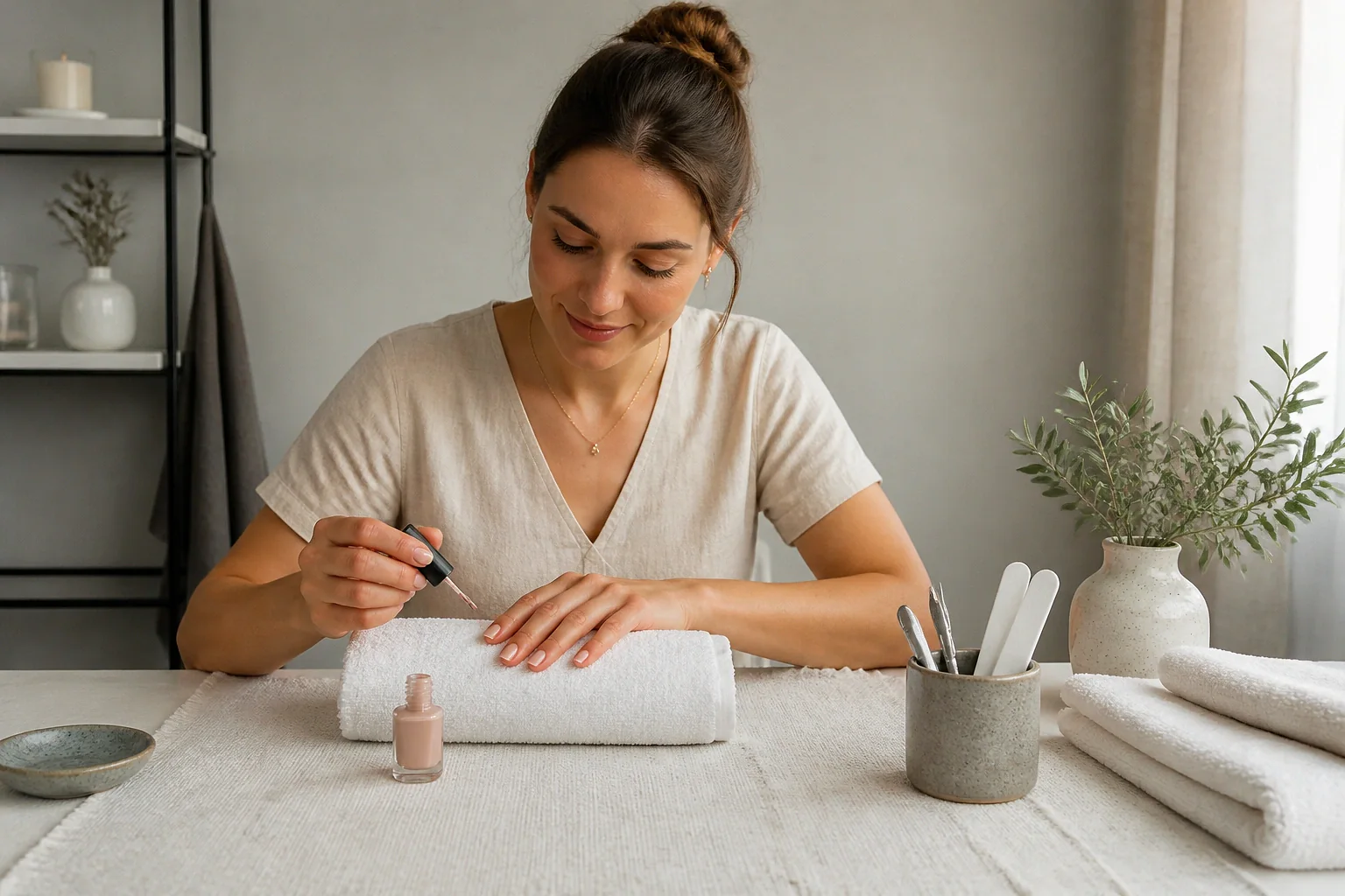 Préparation de soins esthétiques avant un mariage — illustration générée par IA
