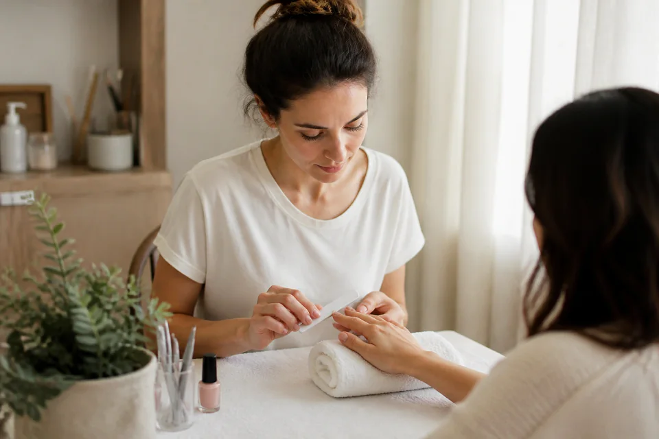 Préparation de soins esthétiques avant un mariage — illustration générée par IA