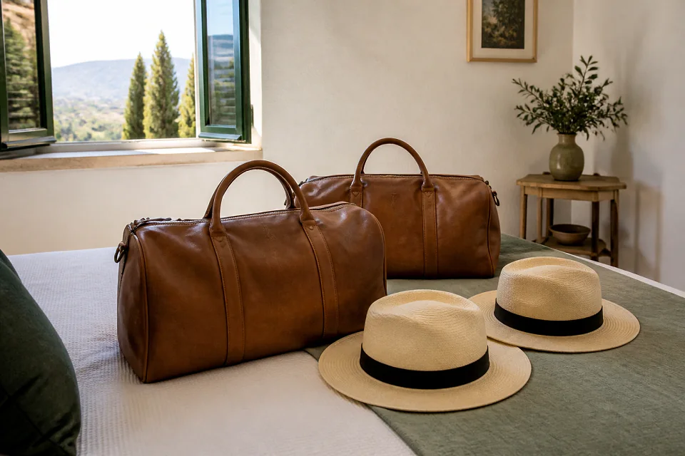 Bagages et hébergement pour un voyage de noces — illustration générée par IA