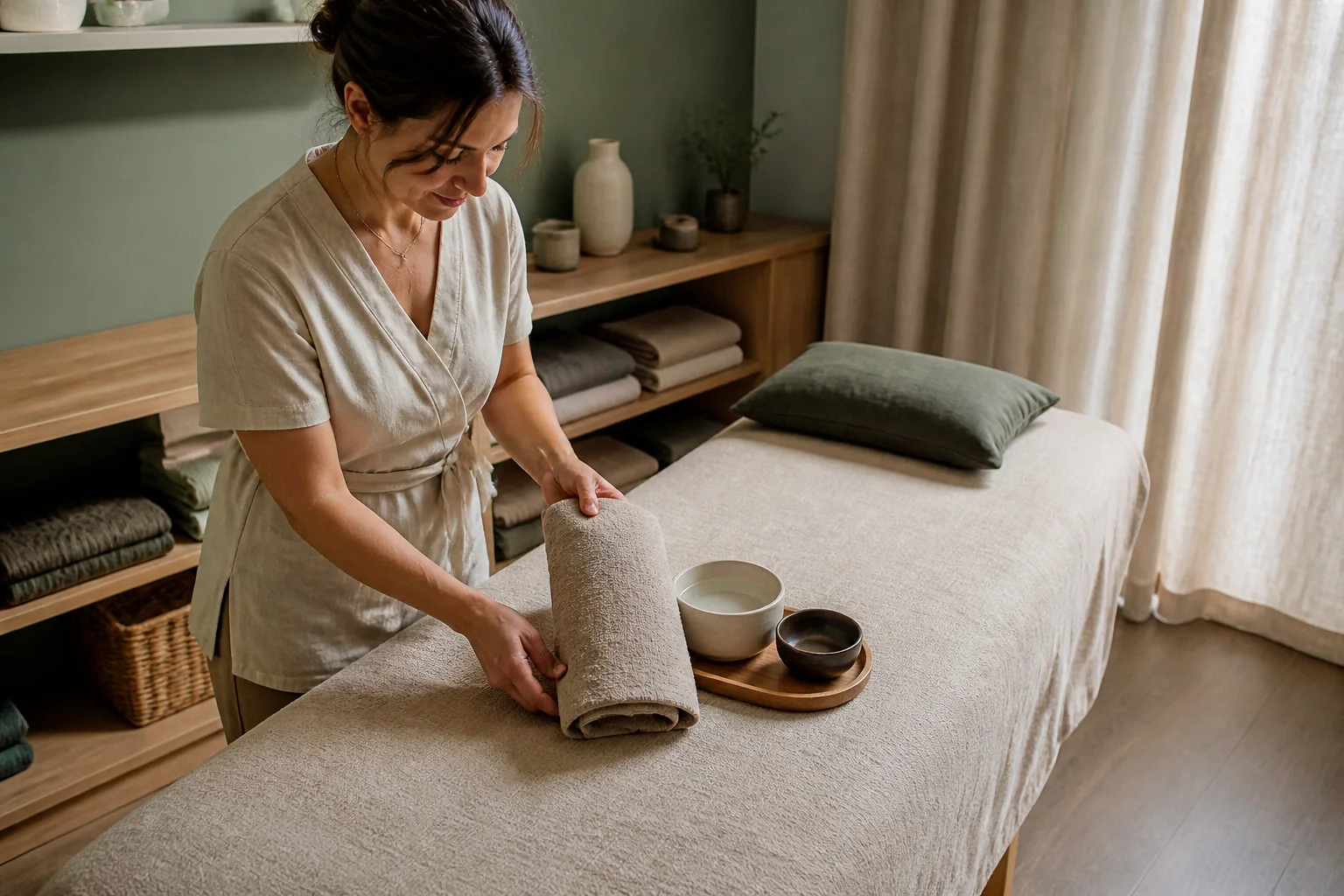 Préparation de soins esthétiques avant un mariage — illustration générée par IA