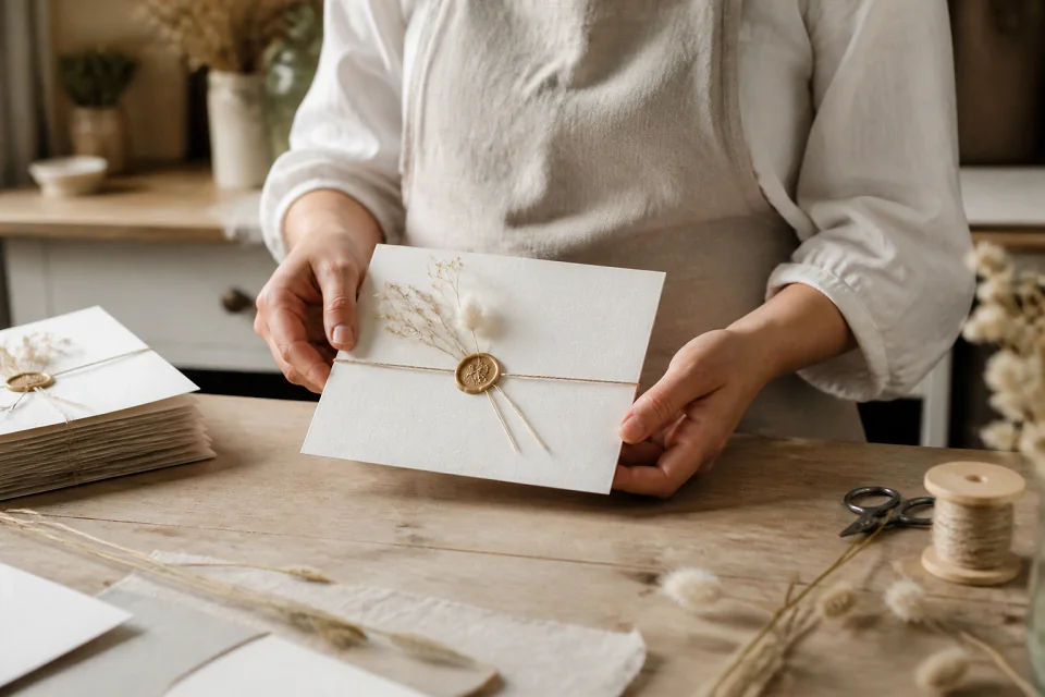 Papeterie et supports de faire-part de mariage — illustration générée par IA