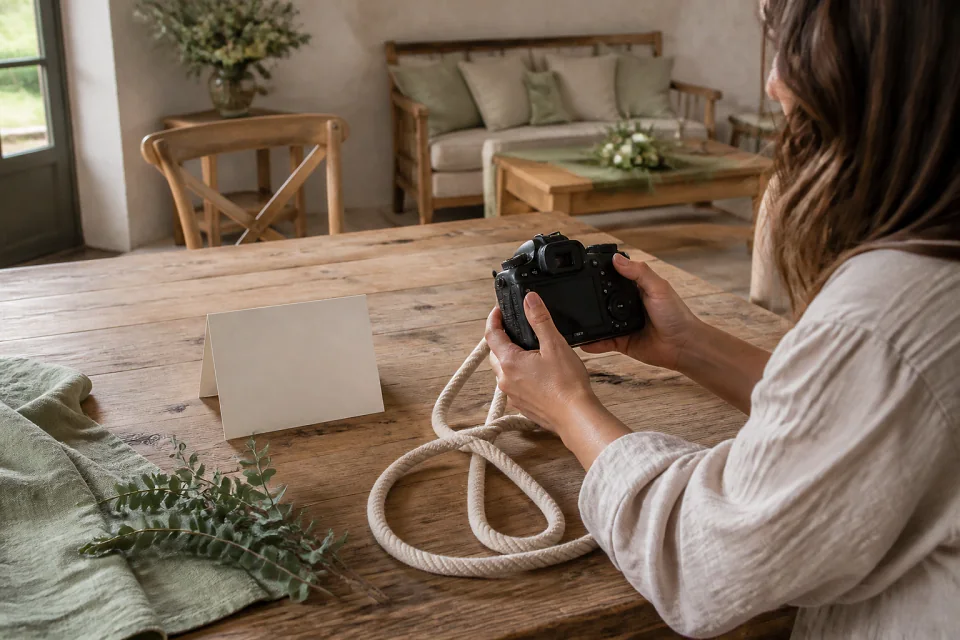 Appareil photo et accessoires de reportage de mariage — illustration générée par IA