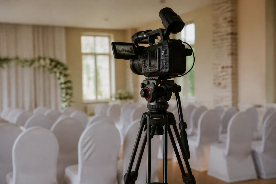 Matériel de tournage pour un film de mariage — illustration générée par IA