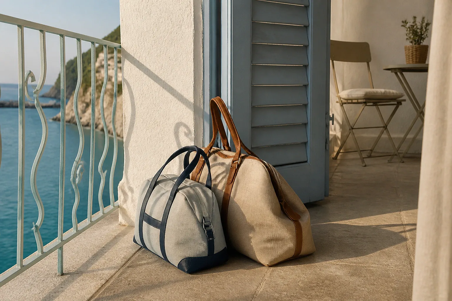 Bagages et hébergement pour un voyage de noces — illustration générée par IA