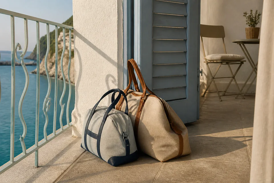 Bagages et hébergement pour un voyage de noces — illustration générée par IA