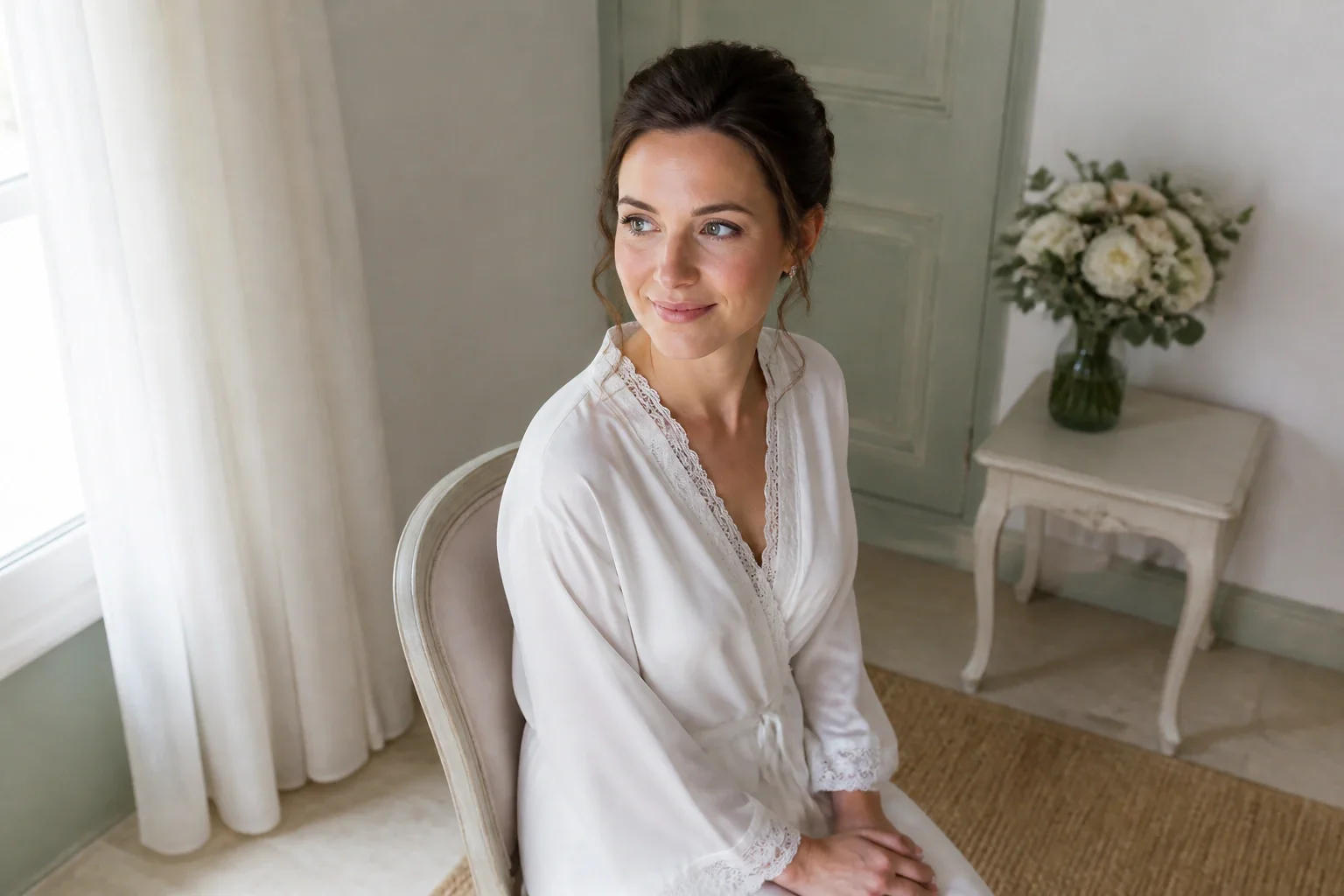 Préparation d’un maquillage de mariage — illustration générée par IA