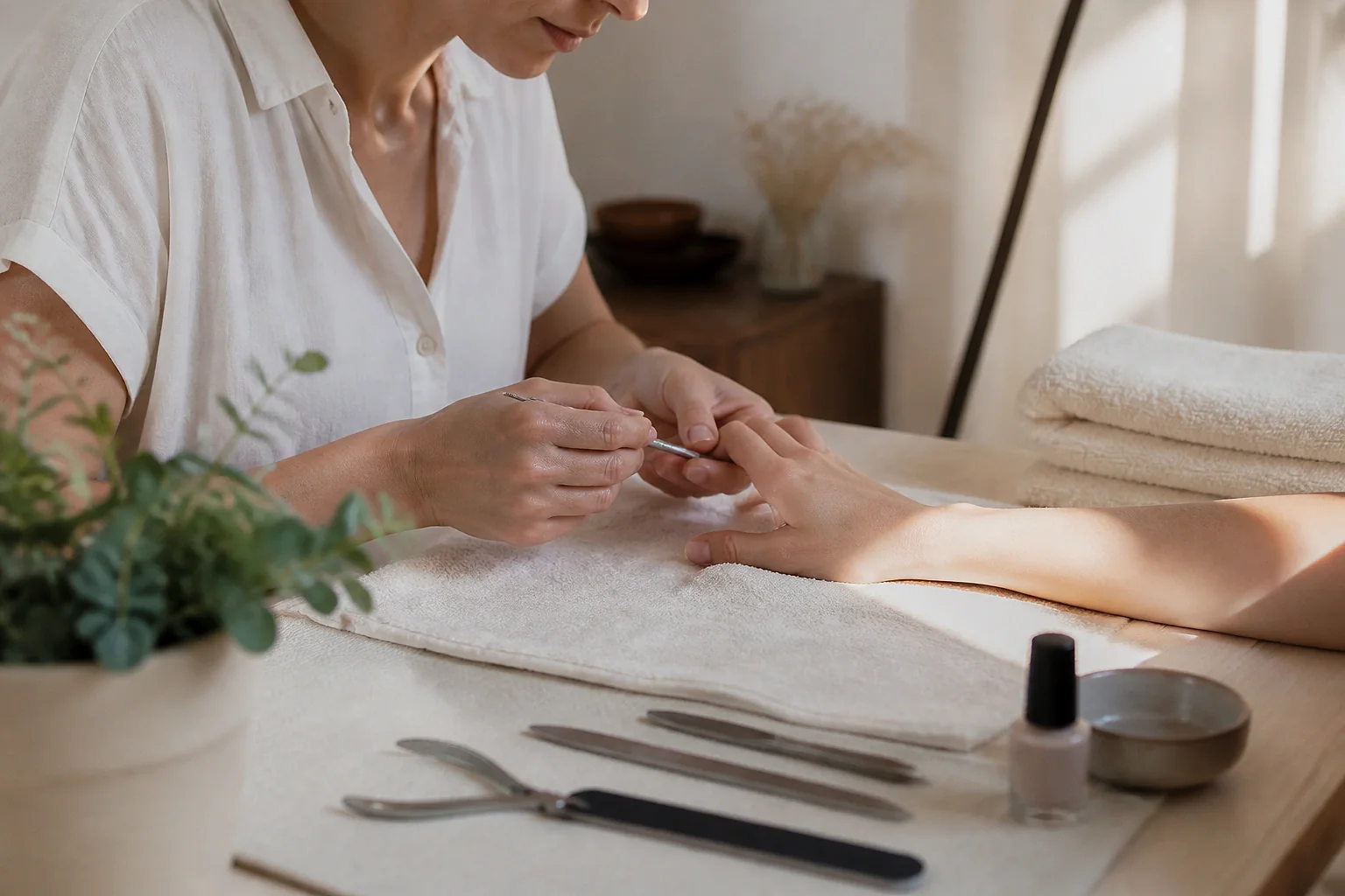 Préparation de soins esthétiques avant un mariage — illustration générée par IA