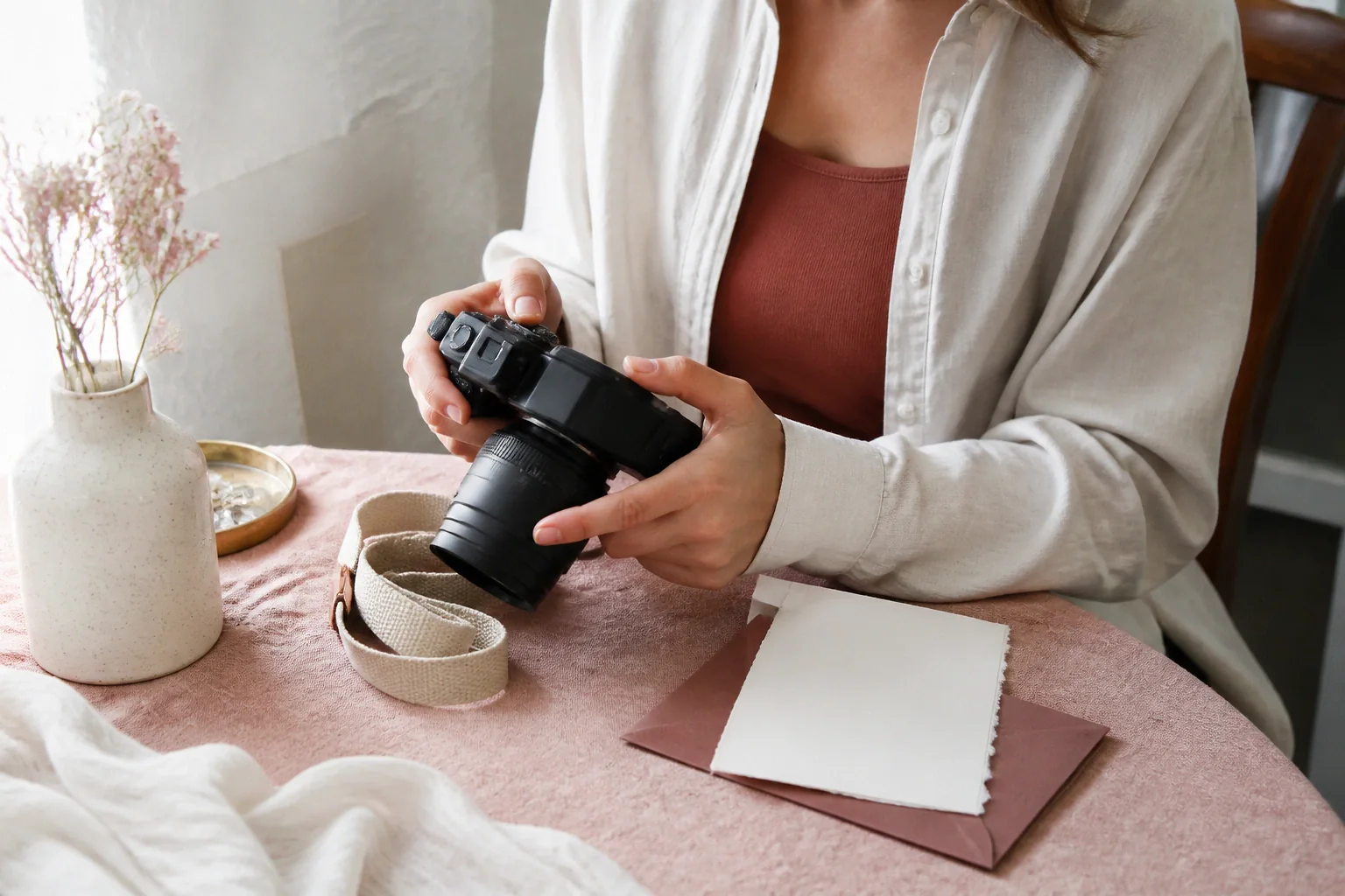 Appareil photo et accessoires de reportage de mariage — illustration générée par IA