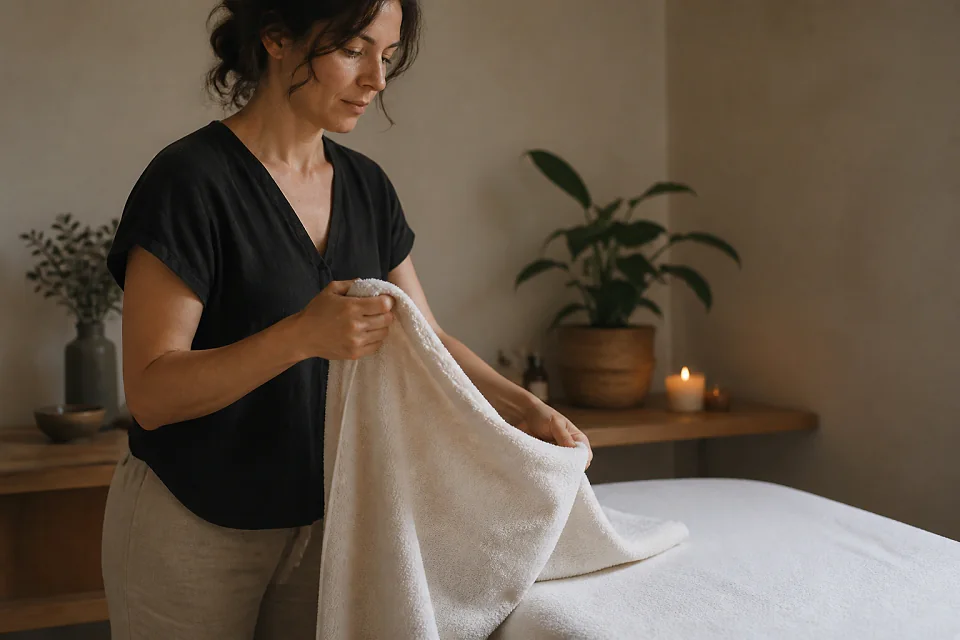 Préparation de soins esthétiques avant un mariage — illustration générée par IA