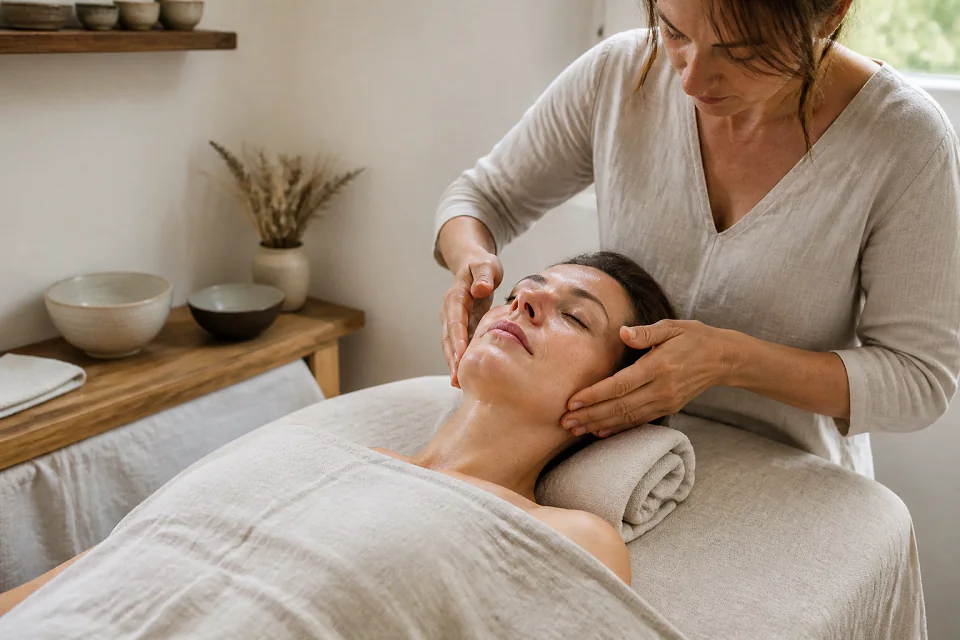 Préparation de soins esthétiques avant un mariage — illustration générée par IA