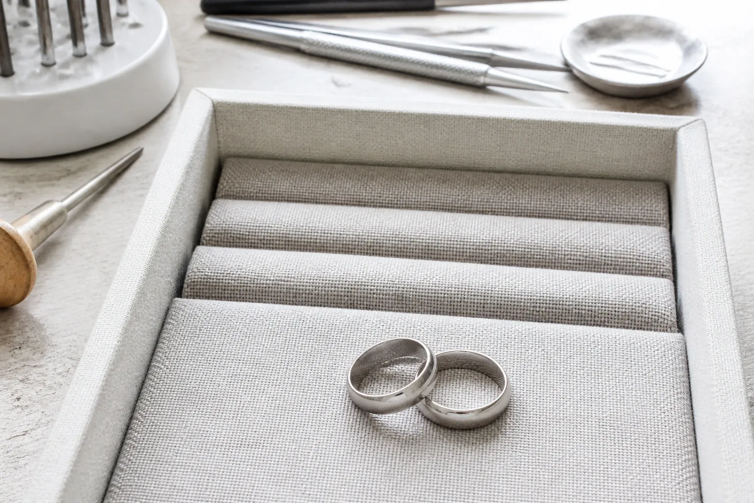 Alliances et travail de bijouterie de mariage — illustration générée par IA