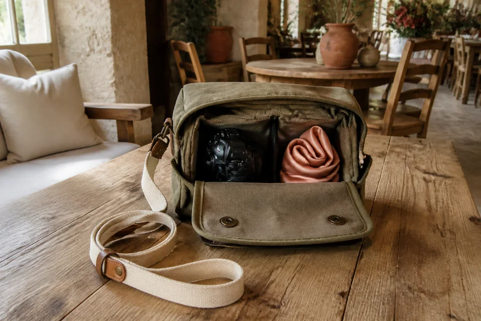 Appareil photo et accessoires de reportage de mariage — illustration générée par IA