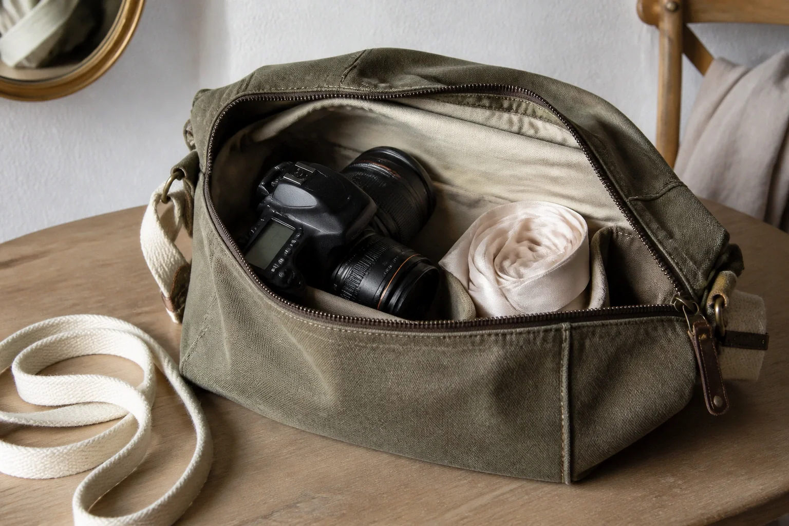 Appareil photo et accessoires de reportage de mariage — illustration générée par IA