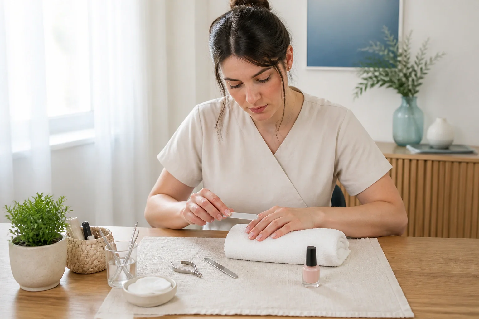 Préparation de soins esthétiques avant un mariage — illustration générée par IA