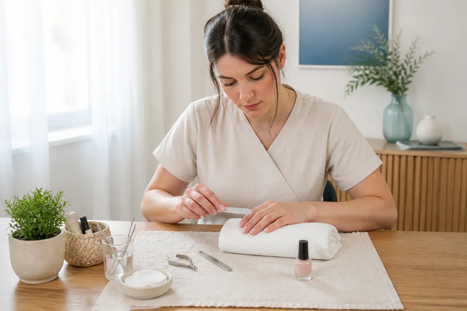Préparation de soins esthétiques avant un mariage — illustration générée par IA