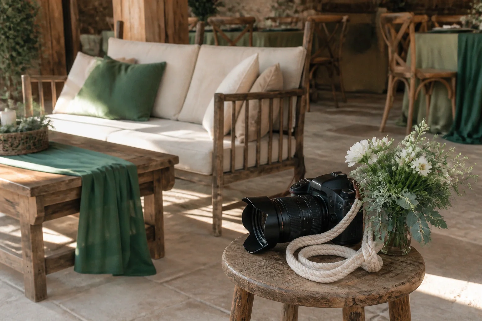 Appareil photo et accessoires de reportage de mariage — illustration générée par IA