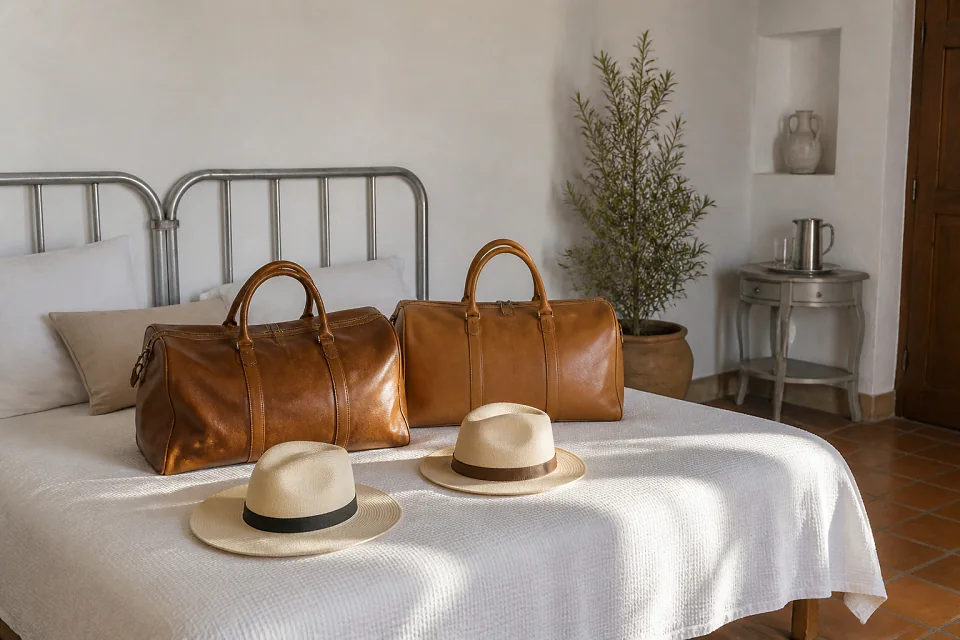 Bagages et hébergement pour un voyage de noces — illustration générée par IA