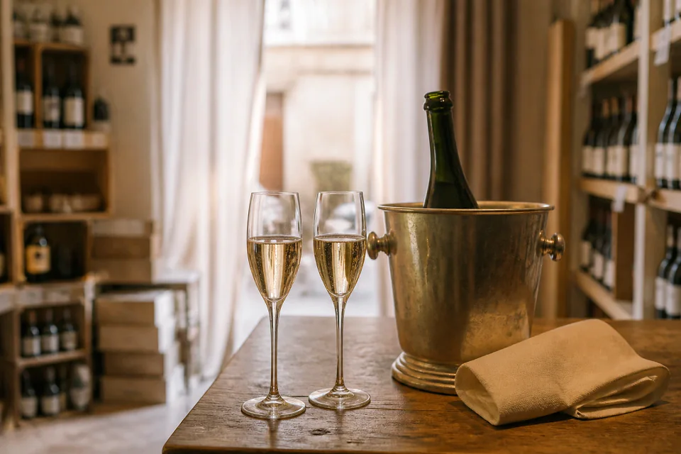 Sélection de boissons pour une réception de mariage — illustration générée par IA