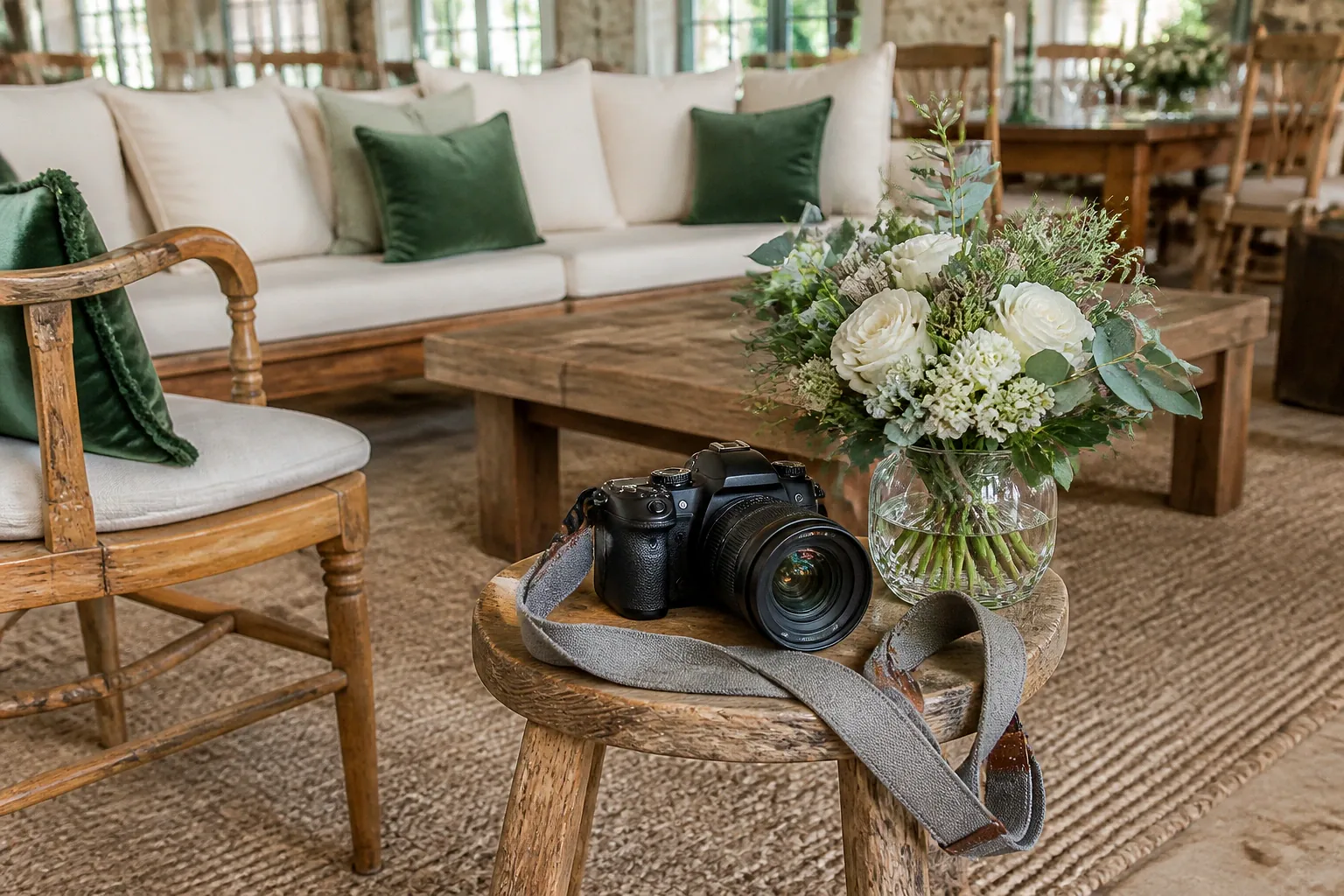 Appareil photo et accessoires de reportage de mariage — illustration générée par IA
